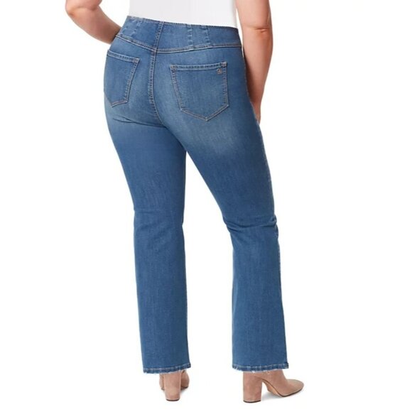 Jessica Simpson Trendy Pull-On Flare Jeans BLUE Plus Size 14W MSRP $80 - Picture 2 of 2